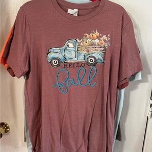 Autumn Graphic Tee - Burgundy